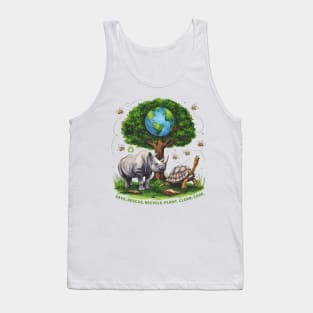 Save Bees Rescue Animals Recycle Plastic Earth Day Tank Top